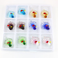 MC0070 Murano Lampwork Glaspfau Anhänger mit Masse auf Lager mischen Farben 12pcs / box